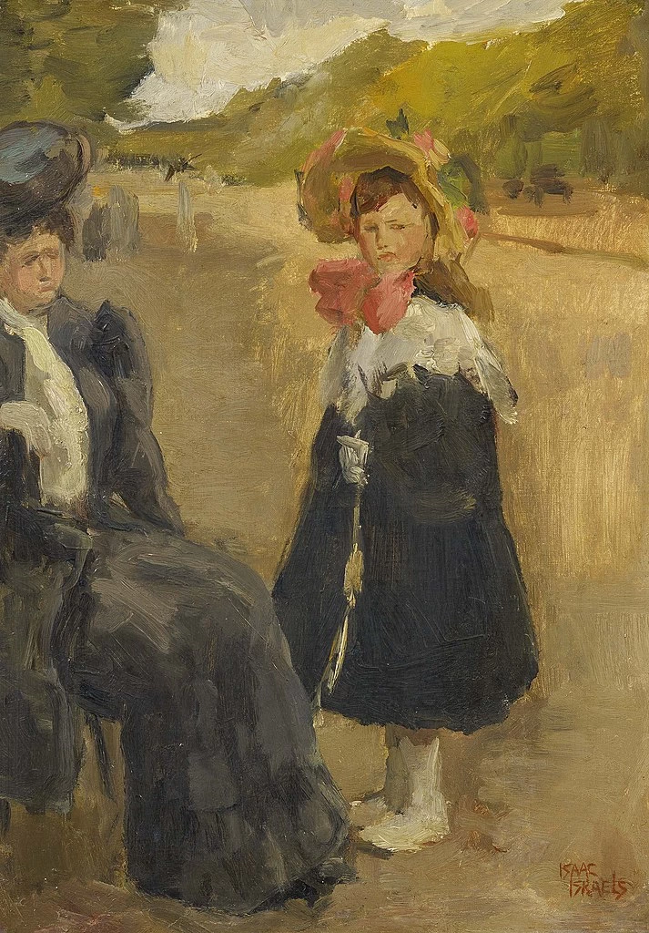 Isaac Israëls - Madre con figlia sull'Avenue des Champs, Elysées